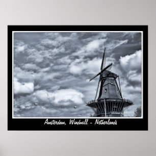 Póster Amsterdam - Países Bajos, Windmill (Poster)