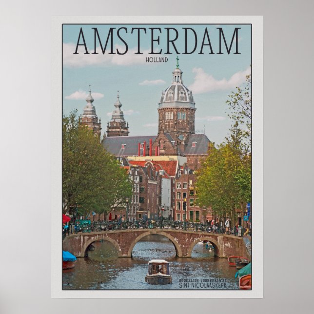 Póster Amsterdam - Sint Nicolaaskerk (Frente)