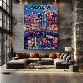 Póster Ámsterdam: Valiente,Firme,Compasivo.Contemporaneo.