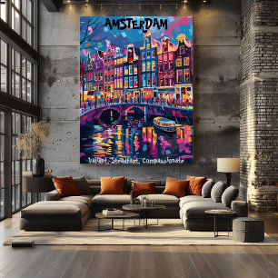 Póster Ámsterdam: Valiente,Firme,Compasivo.Contemporaneo.