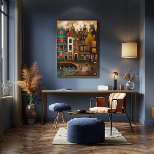 Póster Amsterdam: Venice of the North - Whimsical Art