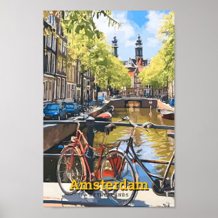 Póster Amsterdam Viajes de Vintage Holanda