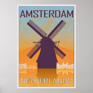 Póster Amsterdam vintage poster