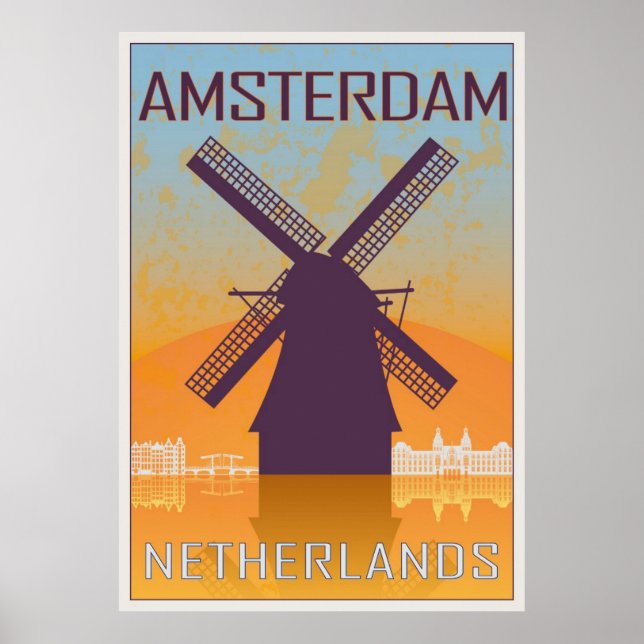 Póster Amsterdam vintage poster (Frente)