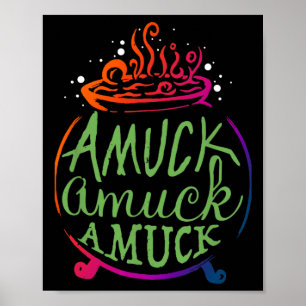 Póster Amuck Amuck Amuck Fun Witch Halloween Regalo