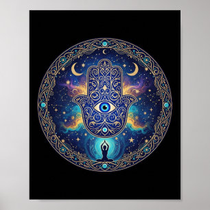 Póster Amuleto de Ojos Malvados Protección Estética Yoga