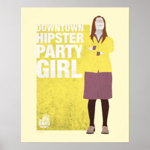 Póster Amy Chica del centro de Hipster Fiesta