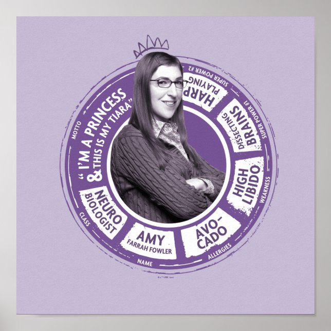 Póster Amy Farrah Fowler Info Graphic (Frente)