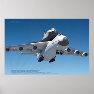 Póster An-225 Mriya y Buran en el cielo