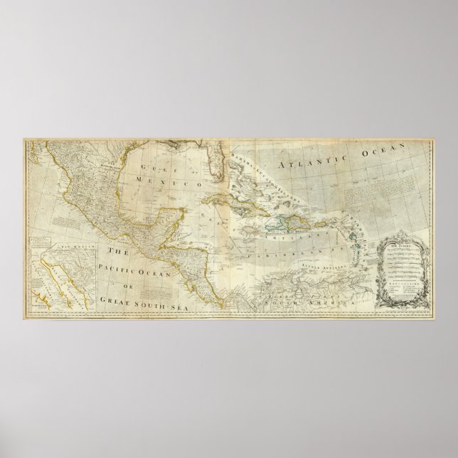 Póster An Accurate Map Of North America Southern section (Frente)