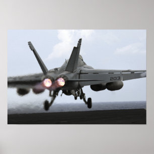 Póster An F/A-18E Super Hornet launches
