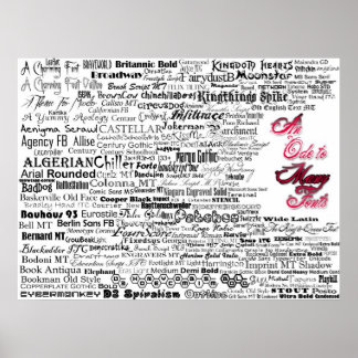 Póster An Ode to Many Fonts