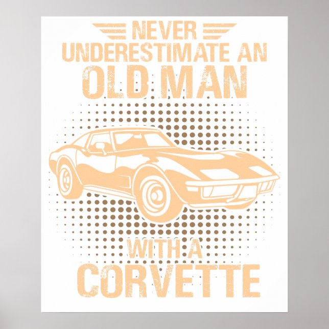 Póster An Old Man Chevrolet Corvette 1979 C3 (Frente)