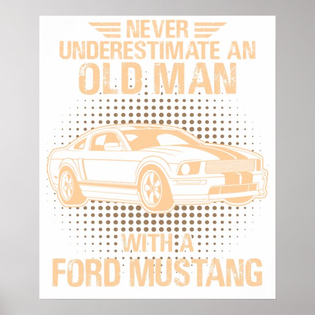 Póster An Old Man Ford Mustang 2007 Gt (Frente)