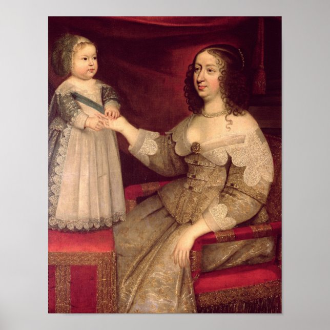 Póster Ana de Austria con su hijo Luis XIV (Frente)
