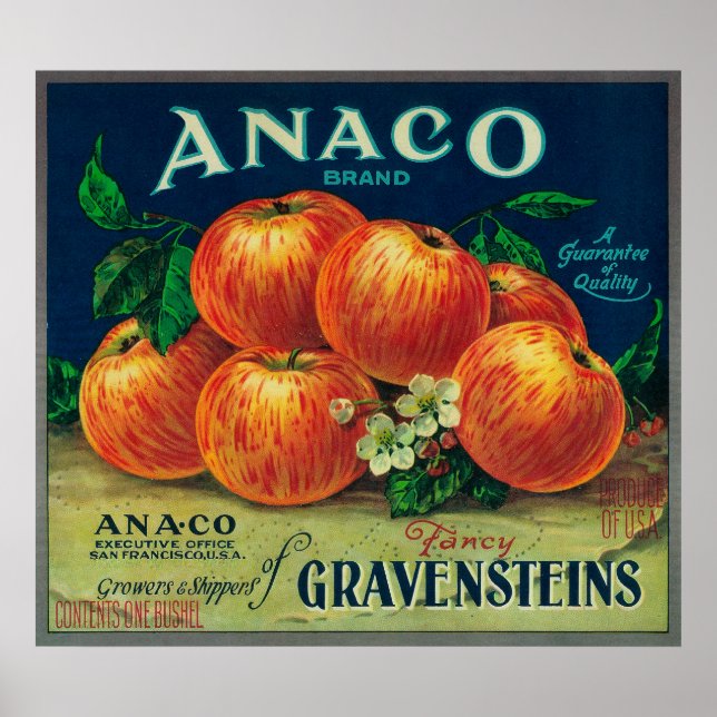 Póster Anaco Apple Crate Label (Frente)