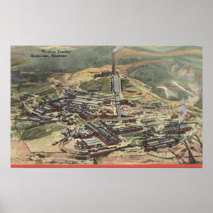 Póster Anaconda, Montana - Vista de fundición de Washoe d
