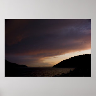 Póster Anacortes Island y Burrows Bay Sunset Print