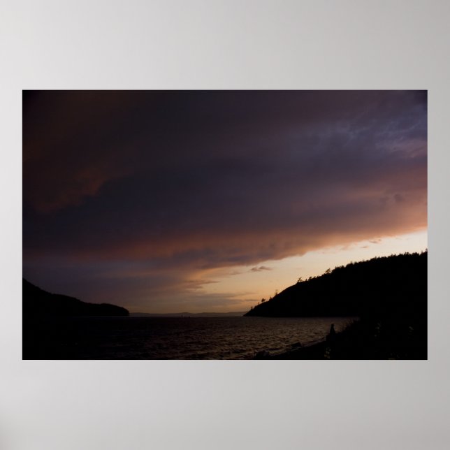 Póster Anacortes Island y Burrows Bay Sunset Print (Frente)