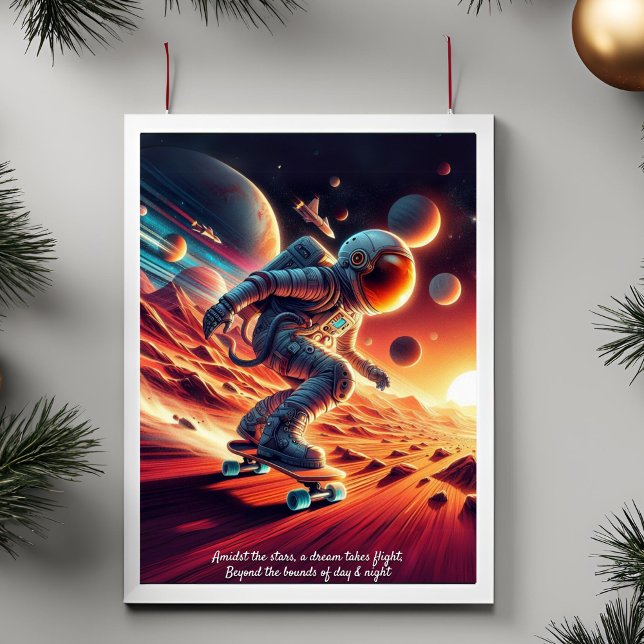 Póster Añade tu mensaje, Astronauta de Skateboarding en M (Subido por el creador)