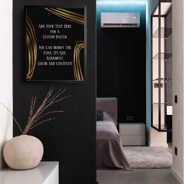 Póster Añade tus Ovalos de Oro Scribled de Texto, Negro (Subido por el creador)