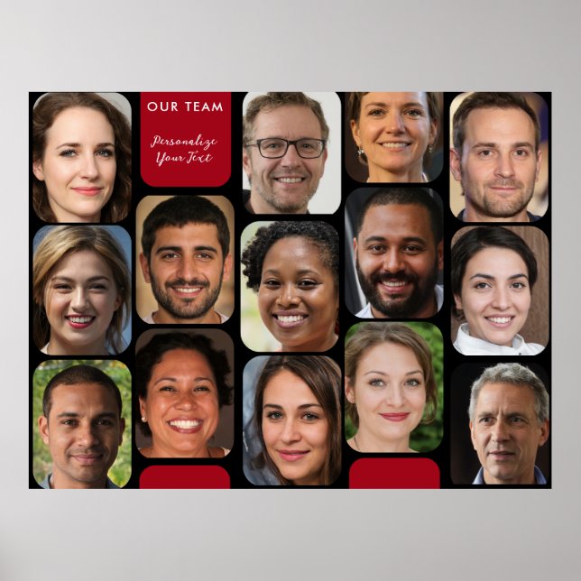 Póster Añadir 14 Fotos Classy Red & Black Modern Nuestro  (Frente)