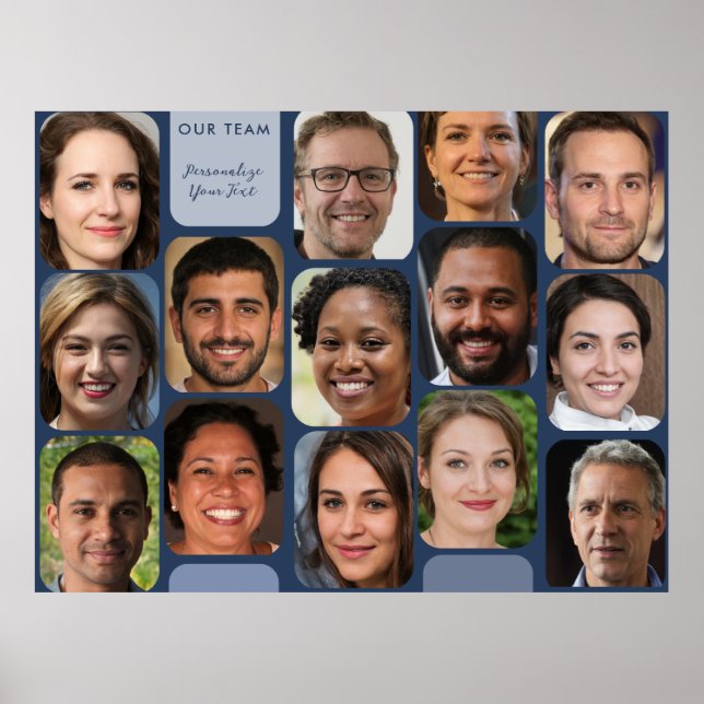 Póster Añadir 14 Fotos Elegante Marina Azul Moderno Nuest (Frente)