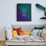 Póster Añadir a su Personalizado Sans-Serif Texto morado<br><div class="desc">El fondo está cubierto por un grunge vintage rayado, angustiado y de alto contraste, con tonos violeta y verde azulado. Con esto, se agregó un campo de plantilla para el texto. Use este espacio para añadir su cita o sentimiento favorito. Tal vez sea gracioso. Tal vez necesites un poster que...</div>