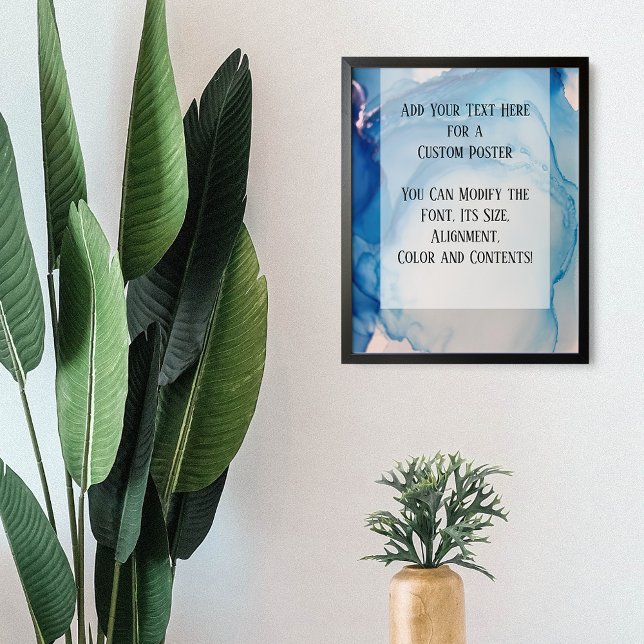 Póster Añadir el texto de su Personalizado Azul Resumen d (Subido por el creador)