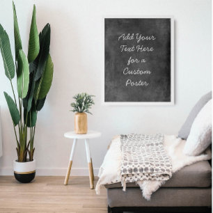 Póster Añadir el texto Personalizado Grunge gris oscuro