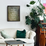 Póster Añadir el texto Personalizado Marrón y verde<br><div class="desc">El fondo está cubierto por un gráfico de grunge raspado, afligido y vintage en tonos verdes y marrones con toques de azul y crema. Con esto, se agregó un campo de plantilla para el texto. Use este espacio para añadir su cita o sentimiento favorito. Tal vez sea gracioso. Tal vez...</div>