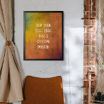 Póster Añadir el texto Personalizado Naranja arcoiris Gru<br><div class="desc">Sobre un fondo oscuro vívido con texturas grises con indicios de color verde y amarillo que se desvanecen en un naranja rico, se agregó un campo de plantilla para el texto. Use este espacio para añadir su cita o sentimiento favorito. Tal vez sea gracioso. Tal vez necesites un poster que...</div>