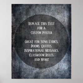 Póster Añadir la cita de texto Grunge gris oscuro textura