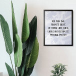 Póster Añadir la cita Personalizado Marble blanco azul tu<br><div class="desc">El fondo está cubierto por un gráfico que simula el mármol blanco con espacios transparentes que dejan pasar el color elegido. Cambie el fondo del diseño a cualquier color que desee para un efecto único. Sobre la textura, se agregó un campo de plantilla para el texto. Use este espacio para...</div>