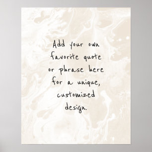 Póster Añadir la cita Personalizado Mármol blanco, crema