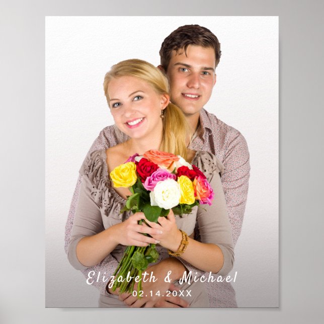 Póster Añadir la plantilla de nombre de foto (Frente)