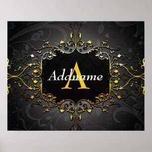 Póster Añadir su nombre e inicial