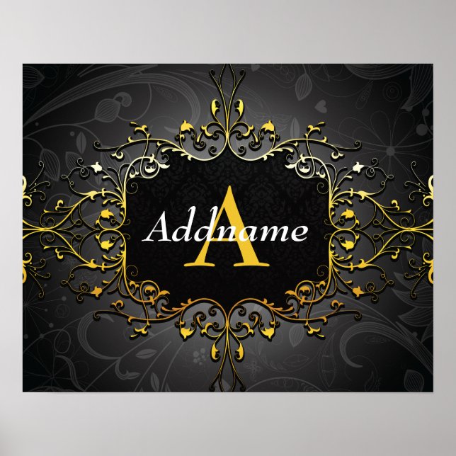 Póster Añadir su nombre e inicial (Frente)