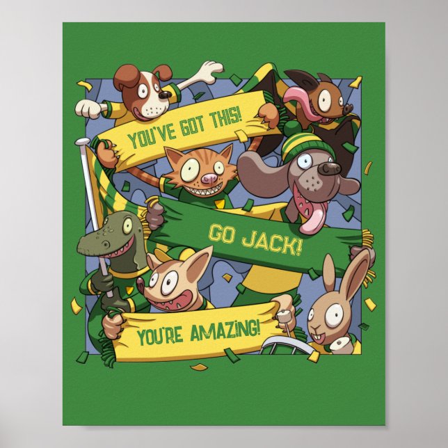 Póster Añadir su nombre Personalizado de fans de animales (Frente)