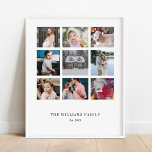 Póster Añadir su propia familia de Personalizados 9 Colla<br><div class="desc">Este diseño impreso Añadir su propio Poster de Collage de fotos de familia de Personalizados 9 que se puede personalizar con el texto. Haga clic en el botón "Personalizar" y utilice nuestra herramienta de diseño para modificar esta plantilla. Visita la tienda de Diseño de Arte Gráfico para ver otros productos...</div>