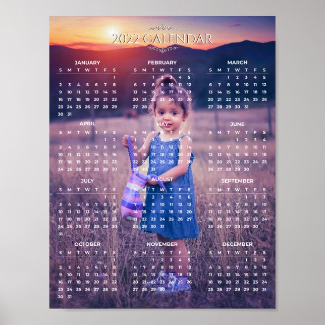 Póster Añadir su propio calendario de fotos 2022 | POSTER (Frente)