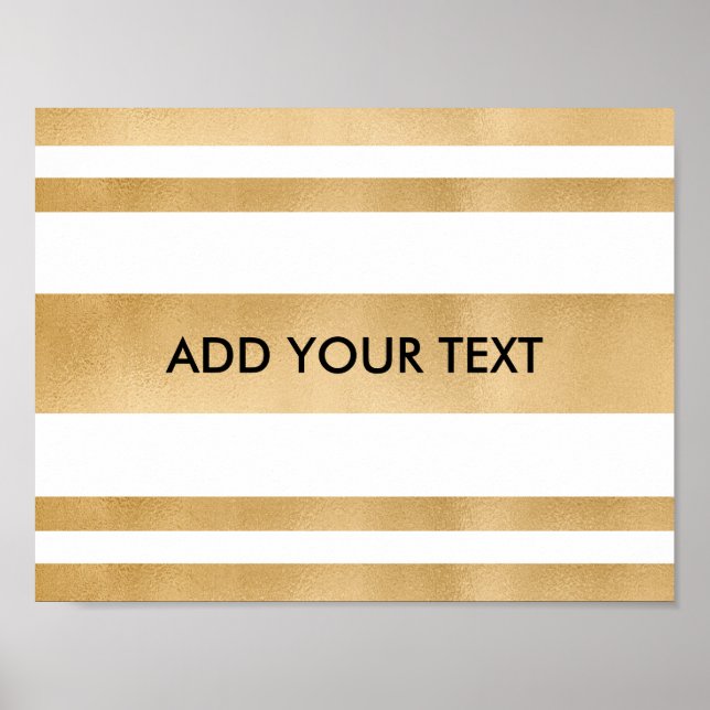 Póster Añadir su propio texto personalizado, franjas fals (Frente)