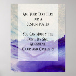 Póster Añadir texto Personalizado morado abstracto de tin