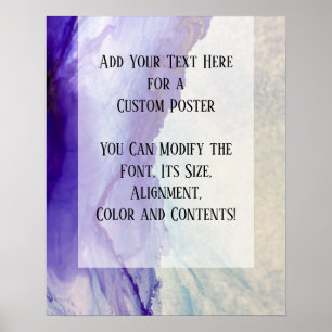 Póster Añadir texto Personalizado morado abstracto de tin