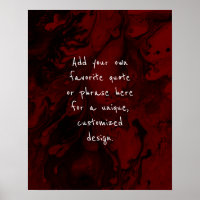 Añadir tu cita Personalizado Mármol negro, rojo bo