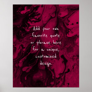 Póster Añadir tu cita Personalizado Mármol negro, rosa fr
