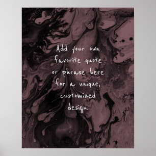 Póster Añadir tu cita Personalizado Mármol negro, rosa ma