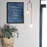 Póster Añadir tu texto Personalizado Borde azul de la Mar<br><div class="desc">El fondo está cubierto por un gráfico de grunge raspado, angustiado y vintage de azul marino oscuro. Con esto, se agregó un campo de plantilla para el texto. Use este espacio para añadir su cita o sentimiento favorito. Tal vez sea gracioso. Tal vez necesites un poster que te motive. Sea...</div>