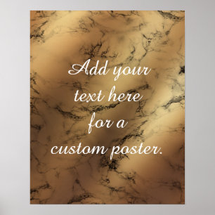 Póster Añadir tu texto Personalizado - Guión, oro y mármo