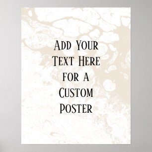 Póster Añadir tu texto Personalizado, mármol blanco y cre